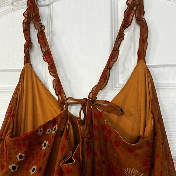 Zara Rust Floral Maxi Dress - Picture 5 of 5